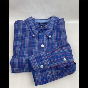 Chaps Plaid Easy Care Button down Shirt Sz L